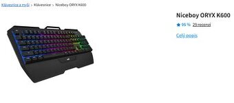 Niceboy ORYX K600 CZ/SK top stav // mechanika OUTEM Red - 3