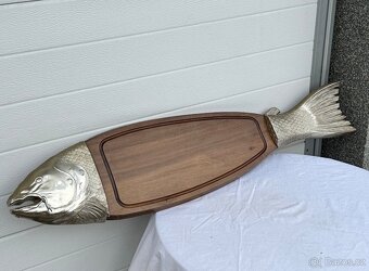 Veliké dřevěné servírovací prkýnko ryba 92 cm - 3