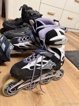 Inline brusle – pánské 44 + dámské 39 + chrániče (kompletní - 3