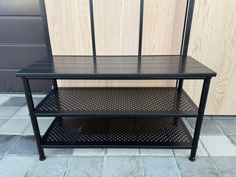 IKEA věšák a lavice s úložným prostorem na boty, černá. - 3