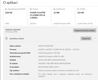 HP ProBook 6570b,i5-3230M,Win 10,SSD 240GB,RAM 8GB,15.4 palc - 3