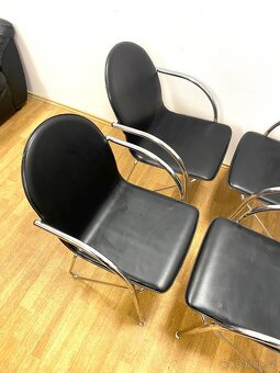 Retro židle 80. léta chrom kůže - 3