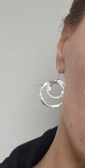 Nové dámské stříbrné náušnice 925 3v1 kruh s kamínky - 3
