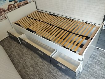 Postel 90x200, rošt, matrace - 3