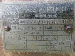 elektrický motor 5,5 kW, 940 ot./min., 380 V - 3