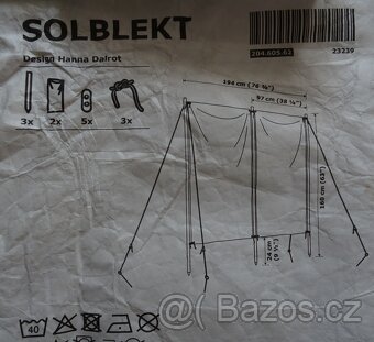 Zástěna IKEA Solblekt - náhradní díly - 3