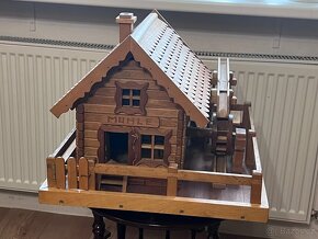 Veliký dřevěný model stavení vodního mlýnu ruční práce - 3