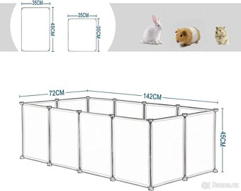 EUGAD výběh pro králíky 142 x 72 x 45 cm 0028WL - 3
