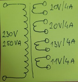 Transformátory na zesilovač 2 x 250W - 3