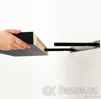 Nástěnná police, černohnědá 110x26 cm - 3