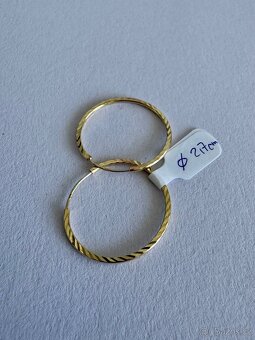 Zlaté náušnice 14K, 1,65 g, průměr 2,7cm - 3