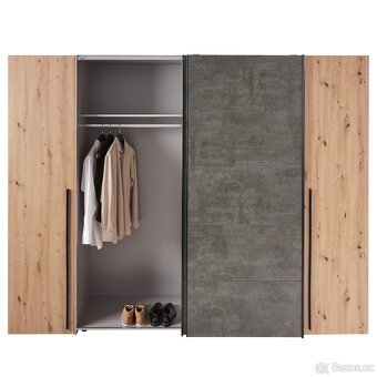 Nova Šatní skříň ARAGON - dub artisan, beton 270x210x61 - 3