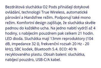 Sluchátka O2 Pods - nová - 3