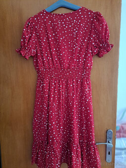 Červené tečkované šaty, veľkosť L. - 3