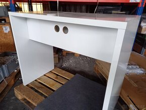 Stůl, barový stůl, bílý lakovaný konferenční stůl - 3
