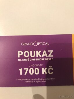 poukaz na slevu na bryle grand optical 1700,- - 3
