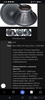 Sub basový repro 18 palců - 3