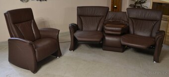 Kožená sedací souprava 3+1, elektrické polohování. TOP - 3