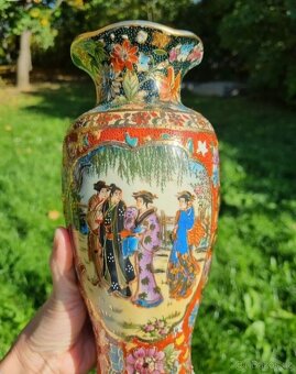 Velmi krásná stará činska porcelánová váza, ručně malovaná - 3