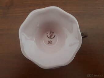 Hrnek s podšálkem - růžový porcelán - 3