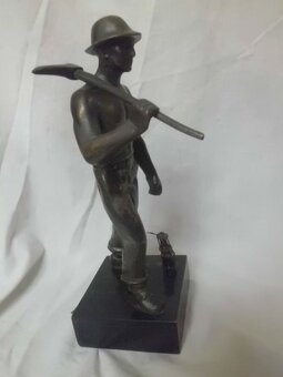 Starožitná Bronzová Socha - HORNÍK - HAVÍŘ - Josef Fojtík - 3