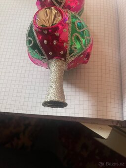 Stará skleněná vánoční špička - 3