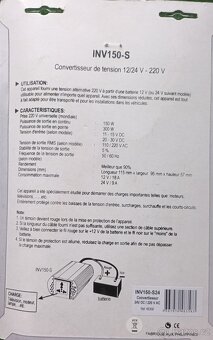 Prodám NEPOUŽITÝ měnič napětí do auta z 24V na 220V - 3