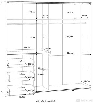 Šatní skřín Winns bílá  200cm Nová - 3