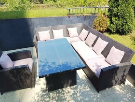 Rohová ratanová sedací souprava - 3