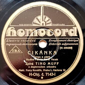 C. a K. polní maršálek, Cikánka - šelakové gramodesky 78 ot. - 3
