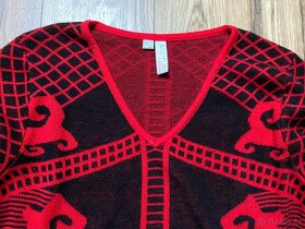 Nové červeno-černé podzimní šaty (vel. 38/40) - 3
