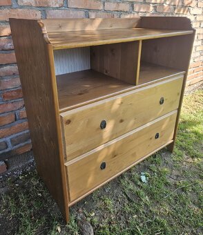 Komoda Ikea Leksvik mořidlo antik - 3