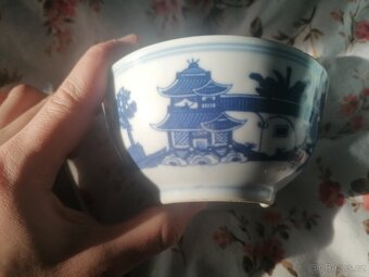 Vintage porcelánová čínská sada s miskou a lžíci - 3