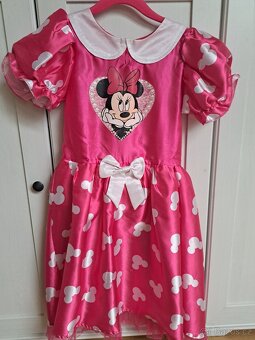 Růžové šaty kostým Minnie vel. 128. - 3