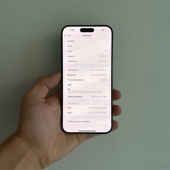 ZÁNOVNÍ APPLE IPHONE 15 PRO MAX 256GB-TITAN,BATERIE 100% - 3