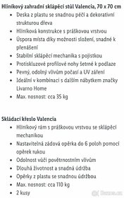 Sada hliníkového zahradního nábytku Valencia, 3dílná. - 3