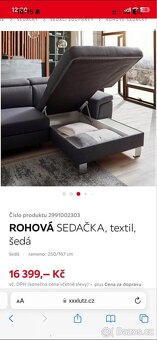 Rozkládací rohová sedačka L - 3