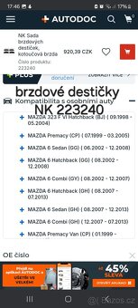 Mazda 6 kotouče, destičky, komplet filtry - 3