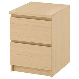 MALM Komoda se 2 zásuvkami, dubová dýha - 3