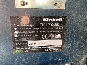 Stolní kotoučová pila Einhell TK1000/201 - 3