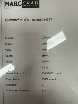 Ponorný mixér tyčový - HENDI 224397 - 3