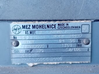 3fázový asynchronní elektromotor  MEZ Mohelnice 180W - 3