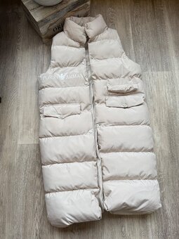 Dlouhá zimní teplá krémová vesta - 3