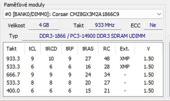 4x4GB 16GB DDR3 1866 - 3