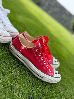 2x luxusní červené + bíle converse s kamínky Swarovski - 3