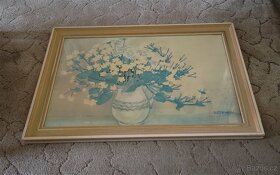 Bílá kytice ve džbánu  /  Dagmar Čížková  /  tempera - 3