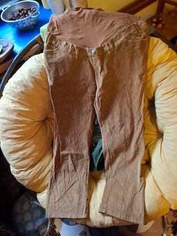 Těhotenské manšestrové kalhoty 3x vel.46/48/50 - 3