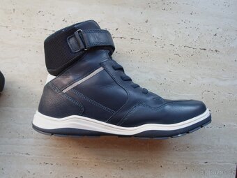 Modré kotníčkové boty kožené - 37 - 3