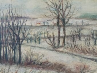 MARTA BENEŠOVÁ - BŘEHOVÁ OBRAZ OLEJ NA DESCE - 3