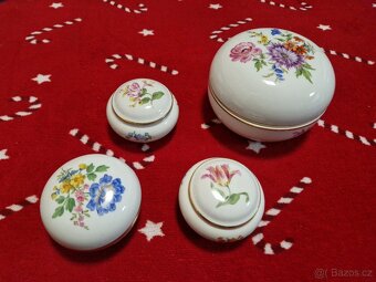 Porcelánové šperkovnice Meissen – 4 kusy - 3